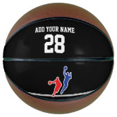 Ballon De Basket Basketball sur mesure, noir et blanc / baloncesto  (Devant)