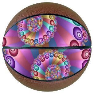 Ballon De Basket Belles couleurs arc-en-ciel Art fractal Abstrait