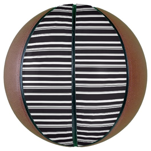 Ballon De Basket Belles rayures blanches noires (Vertical)