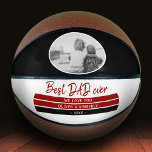 Ballon De Basket Best Dad Ever Red Black Modern Father`s Day Photo<br><div class="desc">Best Dad Ever Red and Black Modern Father`s Day Photo Basketball. Modern design with a Best Dad ever text in trendy red script, photo template in an oval white frame on a black background and sweet message with names and year. Add your photo and personalize it with your names and...</div>