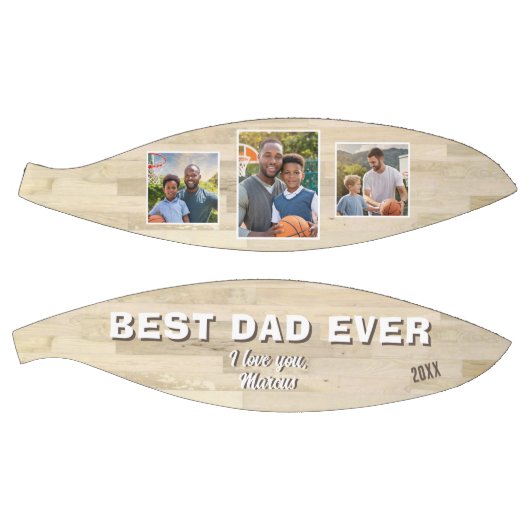 Ballon De Basket Best Papa Ever 3 Photo Collage père (Panneaux)