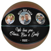 Ballon De Basket Best Papa Ever 3 Photos Père`s Day Keepsaké (Devant)
