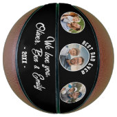 Ballon De Basket Best Papa Ever 3 Photos Père`s Day Keepsaké (Vertical)