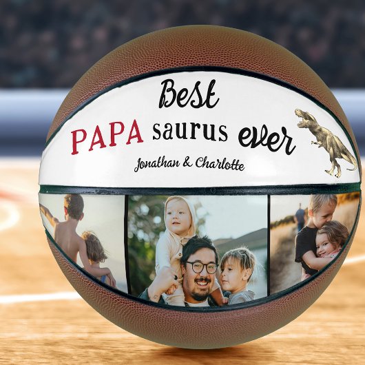 Ballon De Basket Best Papa Saurus Ever Photo Collage