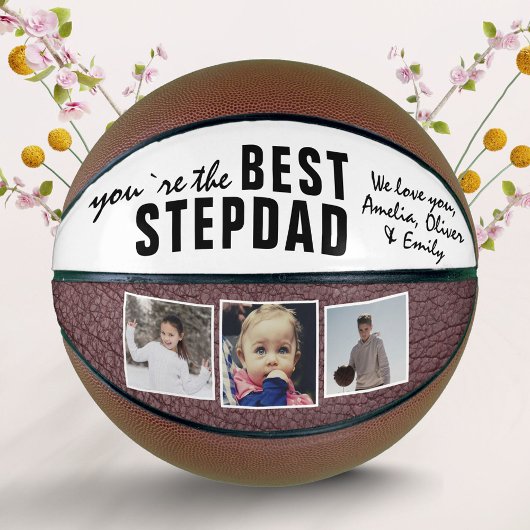 Ballon De Basket Best Stepdad Typographie 3 Collage photo