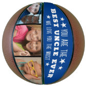 Ballon De Basket Best Uncle Ever We Love You 3 Photo Collage Bleu (Vertical)