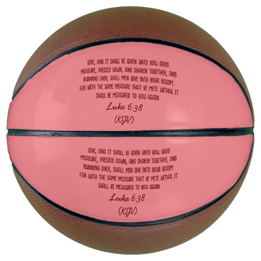 Ballon De Basket Bible Verse Donnant Luc 6:38 (KJV) Saint-Valentin (Devant)