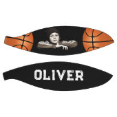 Ballon De Basket Black Custom Player Nom Keepsaké Photo (Panneaux)