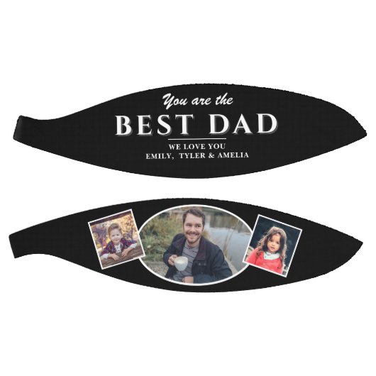 Ballon De Basket Black moderne Meilleur papa Père 3 Photo Collage (Panneaux)