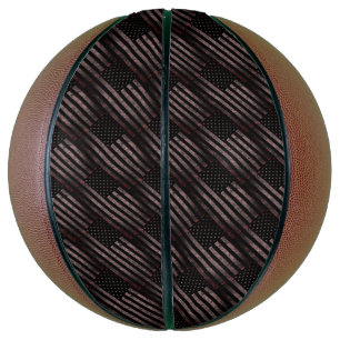 Ballon De Basket Black Rose Grunge Vintage American Flag Motif
