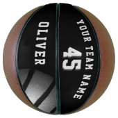 Ballon De Basket Black Silver Joueur de balle Nom d'équipe (Vertical)