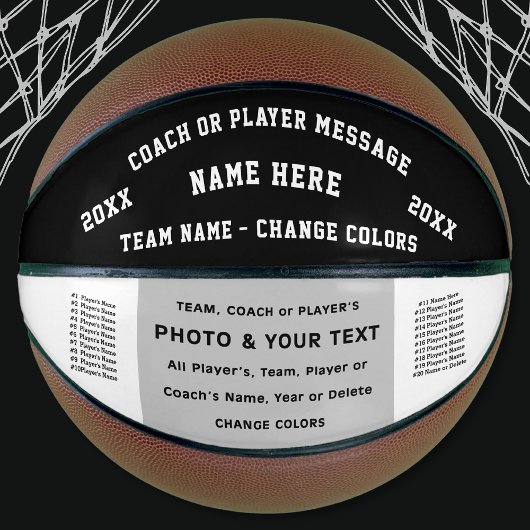 Ballon De Basket Black White Photo Custom Made Basket-ball pour ent