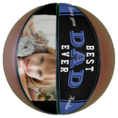 Ballon De Basket Bleu Meilleur Père Jamais Père Typographie Photo (Vertical)