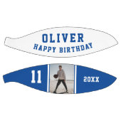 Ballon De Basket Bleu moderne Joyeux Anniversaire Photo Basketball (Panneaux)