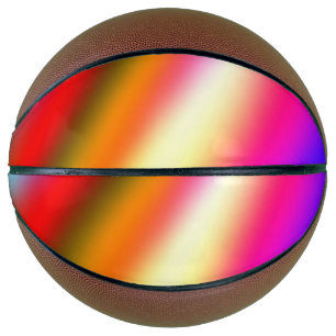 Ballon De Basket Bleu rose ombre couleur d'eau abstrait pastel arc-
