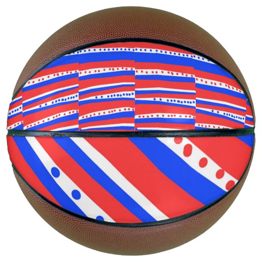 Ballon De Basket Bleu rouge Cercles Bleu (Devant)