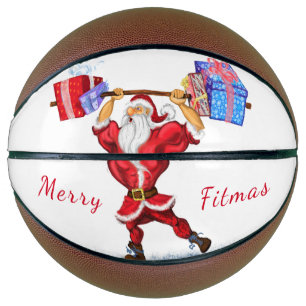 Ballon De Basket Bodybuilder Père Noël Funny Christmas Basketball