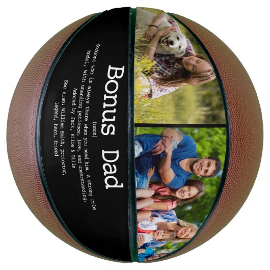 Ballon De Basket Bonus Personnalisé Papa Stepdad Définition Photo (Vertical)
