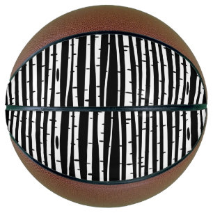 Ballon De Basket Bouton de tambour motif noir blanc arbre