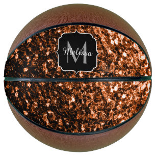 Ballon De Basket Brun foncé bronze faux parties scintillant étincel