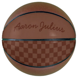 Ballon De Basket Cadeau de basketball personnalisé à damier vintage