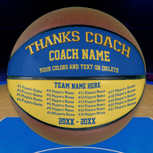 Ballon De Basket Cadeaux Coach Basketball Vos COULEURS, 8 Text Boxe