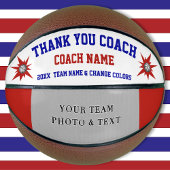 Ballon De Basket Cadeaux d'entraîneurs de basketball blanc et bleu 