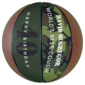 Ballon De Basket Camouflage Joyeux Anniversaire Mondial (Vertical)