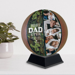 Ballon De Basket Camouflage « Meilleur Papa de Tous les Temps » Pho