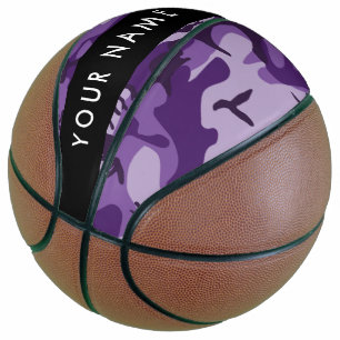 Ballon De Basket Camouflage violet Votre nom Personnalisez