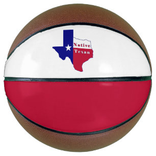 Ballon De Basket Carte du drapeau texan natif