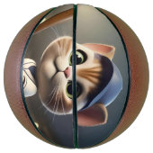 Ballon De Basket Chat de baseball 3D amusant, (Vertical)