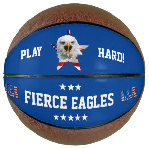 Ballon De Basket Chef D'Un Aigle À Balles, Étoile, Drapeau Des État