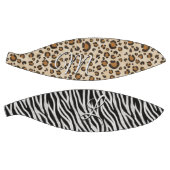 Ballon De Basket Chic Zebra Leopard Poster de animal Initiales de f (Panneaux)