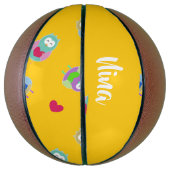 Ballon De Basket Chouettes avec coeur sur orange (Vertical)