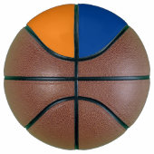 Ballon De Basket Citation simple de numéro orange et bleu (Droite)