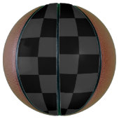Ballon De Basket Classique Moderne Noir & Damier Noir Fumé (Vertical)