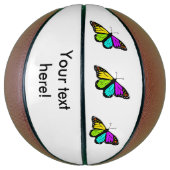 Ballon De Basket Clipart coloré de papillon (Vertical)