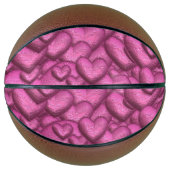 Ballon De Basket Coeurs chatoyants rose (Devant)
