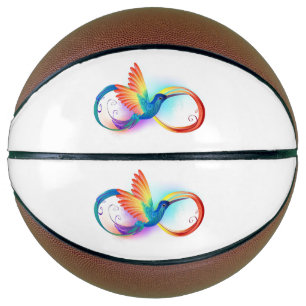 Ballon De Basket Colibri arc-en-ciel avec symbole Infinity