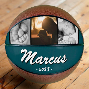 Ballon De Basket Collage de 3 photos de papa vert essence Nom Cadea