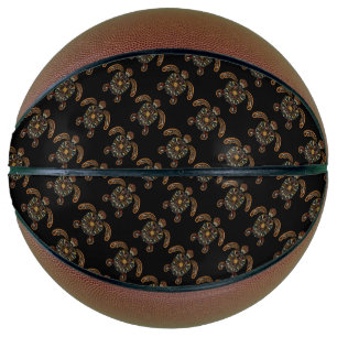 Ballon De Basket Conception colorée de tortues vintages