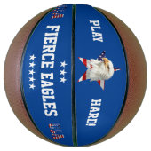 Ballon De Basket Cool Bald Eagle, Drapeau Américain, Star (Vertical)