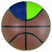 Ballon De Basket couleur solide bleu foncé et vert néon (Droite)