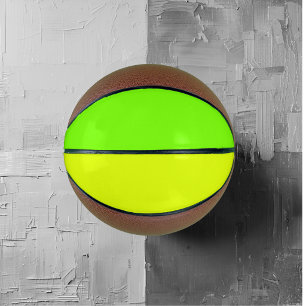 Ballon De Basket couleur unie néon jaune et vert