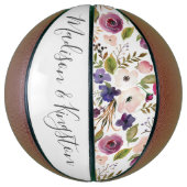 Ballon De Basket Couples Fiançailles Mariages Fleurs Noms (Vertical)