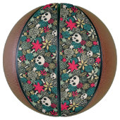 Ballon De Basket Crâne en fleurs (Vertical)