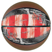 Ballon De Basket Custom Fullsize Basketball – Red Pulse Abstract (Devant)