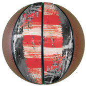 Ballon De Basket Custom Fullsize Basketball – Red Pulse Abstract (Vertical)
