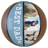 Ballon De Basket Cute Best Dad Blue 3 Photo Collage Garde (Vertical)